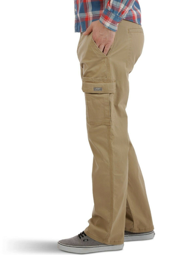 Men's Wrangler Cargo Pants w/ Stretch Relaxed Fit Tech Pocket Khaki CHOOSE SIZE - Picture 3 of 11