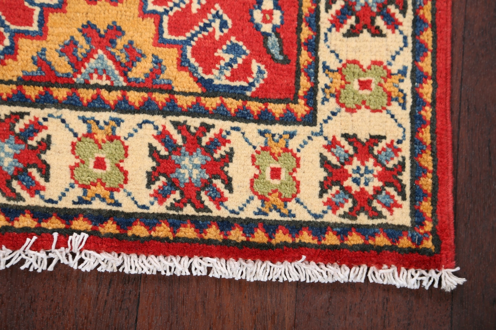 Geometric Super Kazak Pakistan Oriental Area Rug Hand-Knotted RED/IVORY 2'x3' Super opłacalna, wysoka jakość