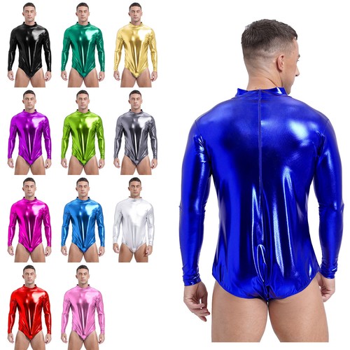Herren Strampler Disco Overall Ballett Catsuit Nachtwäsche Turnanzug Wetlook Body - Bild 1 von 85