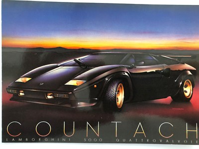 ポーランド切手 アルバム　1980-1981-1982-1983 LAMBORGHINI COUNTACH,BY PATRIGNANI,RARE AUTHENTIC 1980's POSTCARD