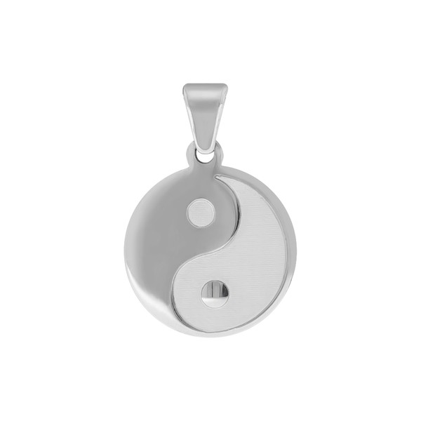 AnhäNger 925 Sterling Silber Rhodiniert OberfläChe Matt/ Glanz Symbol Yin Yang-image