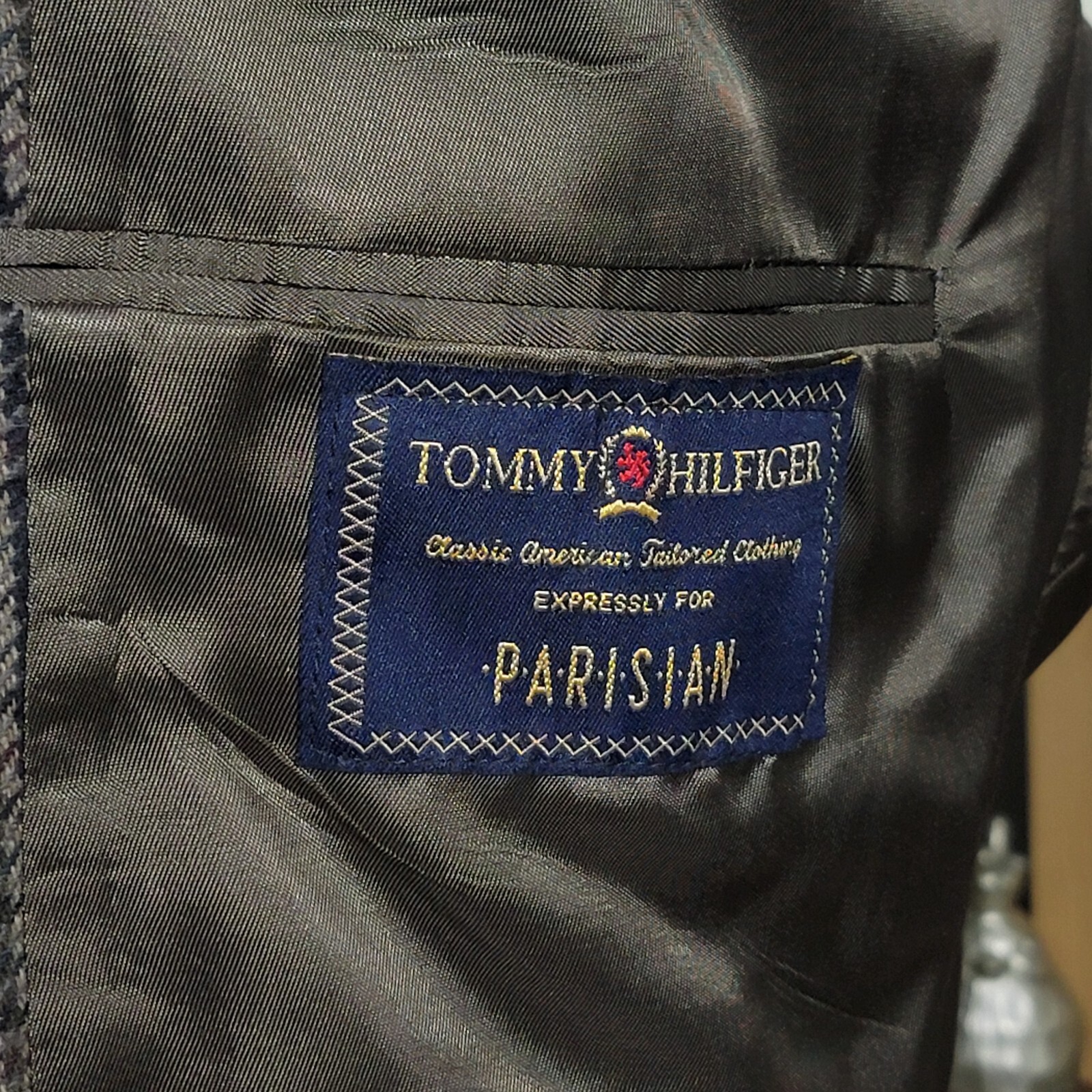 VTG Tommy Hilfiger Tweed Sport Coat Blazer Three Button Houndstooth Wool Sz 44R thumbnail 20