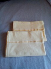  2 Yellow Pillowcases, Standard, Handmade, 20.5" x28.75" Approx., New w/o Tags