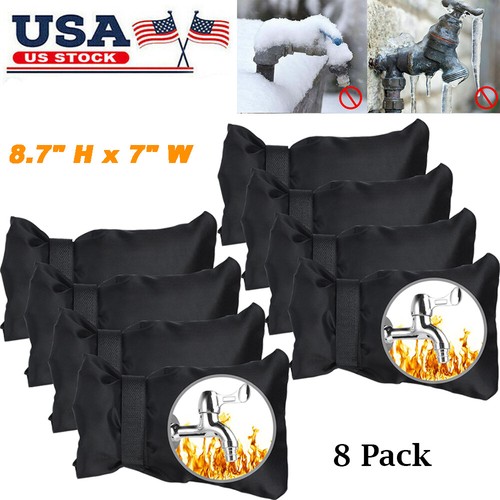8 Pack Faucet Covers for Winter Freeze Protection Reusable Outside Tap Cover