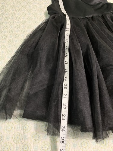 Vestito formale nero principessa Halloween gioventù 3 anni fiocco capelli raso tulle - Foto 4 di 8