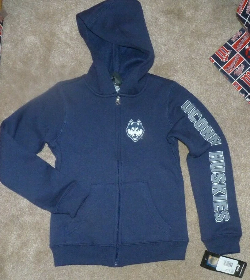 NEW UCONN Connecticut Huskies Full Zip Hoodie Hooded Sweatshirt Girls Youth  7 8 | eBay