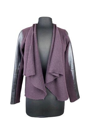 TED BAKER Gaeton Contrast Leather Trimmed Wrap Jacket