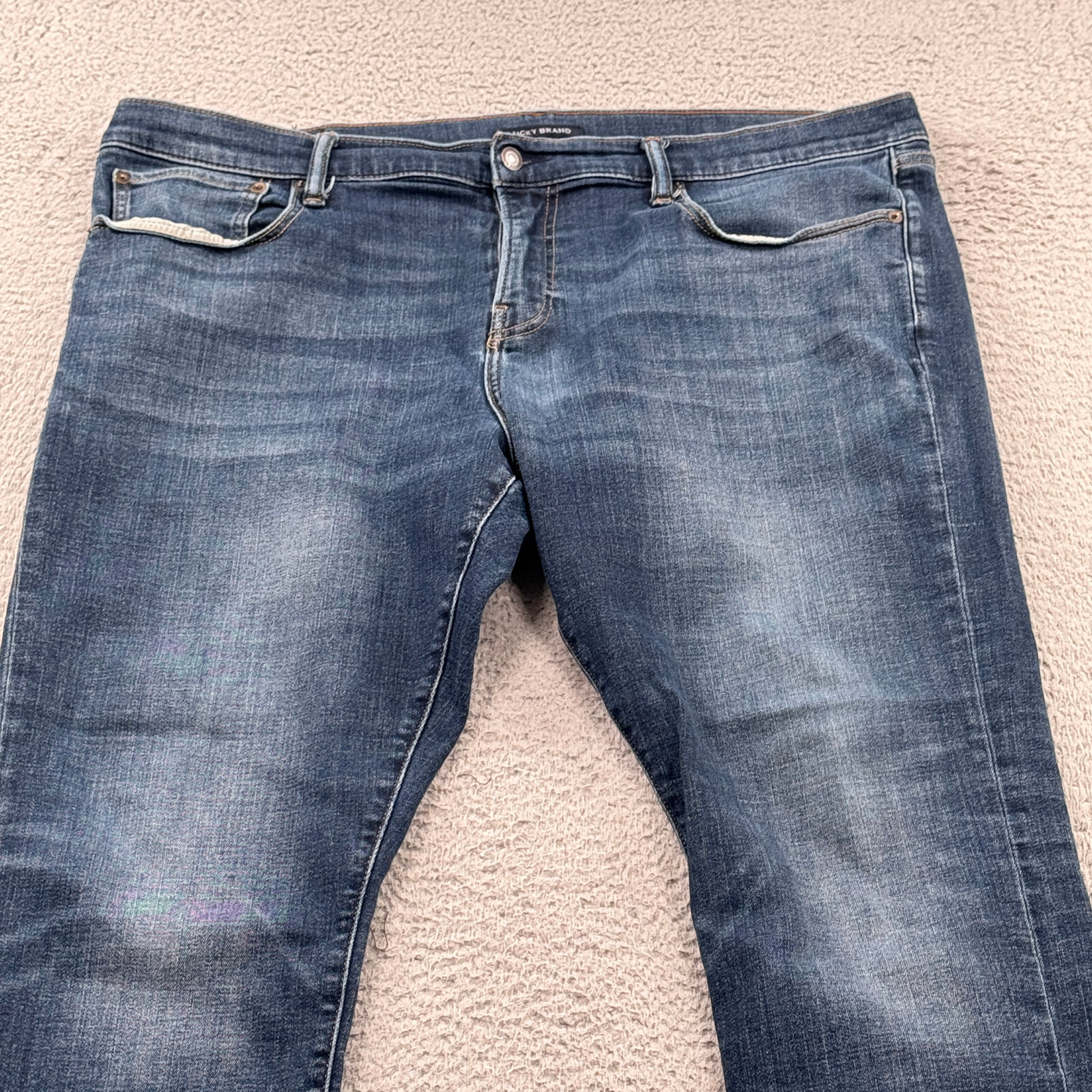 Men's 40x30 Blue 110 Slim Straight Leg Zip Fly Whiskers Deni
