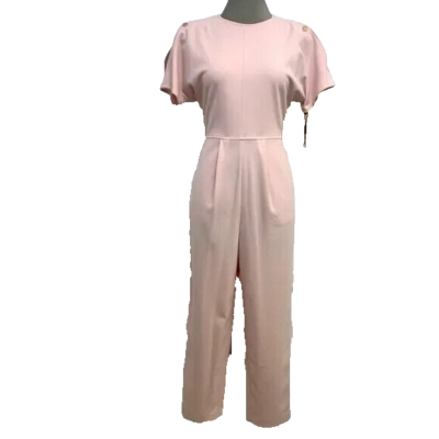 NEW size Calvin Klein Elegant Jumpsuit Petal Pink Crepe Split