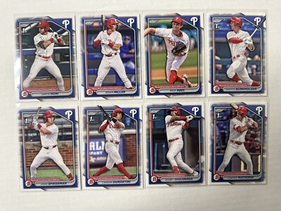 2024 Bowman Draft Phillies RC Team Set Nori Miller Abel Burkholder Spikerman (8)