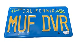 Cheech and Chong Signed Autograph Up In Smoke License Plate Beckett BAS