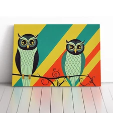 Owl Art Deco Abstract Canvas Wall Art Print Framed Picture Decor Living Room