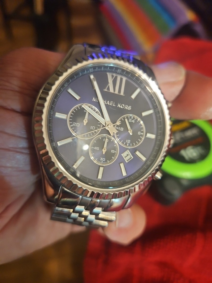 Michael Kors MK 8280 Lexington Mens Silver | eBay Michael Kors MK 8280 Lexington Mens Silver | eBay