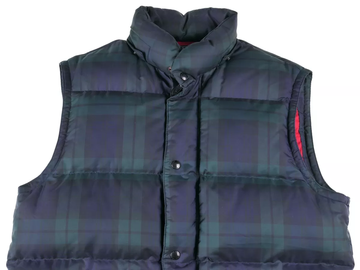 Polo Ralph Lauren Blue Green Tartan Plaid BLACKWATCH Down Feather Puffer Vest M