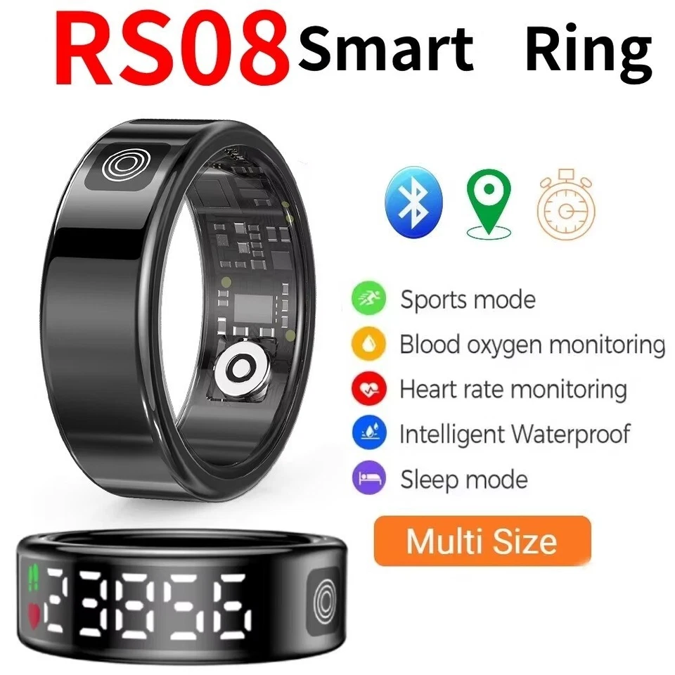 5ATM Waterproof Versatile Smart Ring RS08 Heart Rate Blood Oxygen Sleep Monitor - image 2 of 4