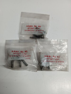 #60 Roller Chain Offset Link, Cotter Pin ** LOT OF 3ea **