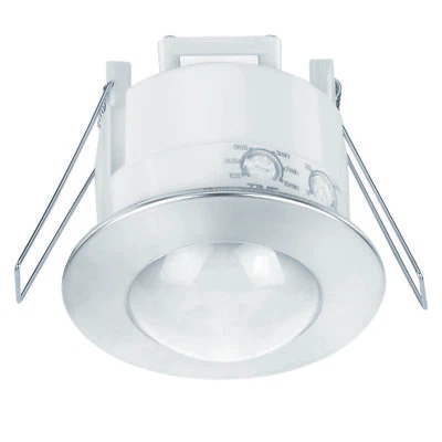 SONERO 360° Decken Einbau Bewegungsmelder in WEISS Chrom LED ok 10W bis 1200W max. 6m