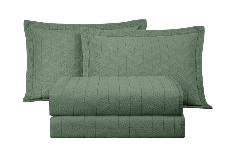 Chezmoi Collection Roswell 3-piece Cotton Quilt Set Geometric Stitched Bedspread - Image 4 of 4