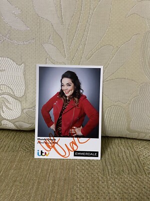 Lisa Riley handsignierte Emmerdale Cast Karte Mandy Dingle ITV