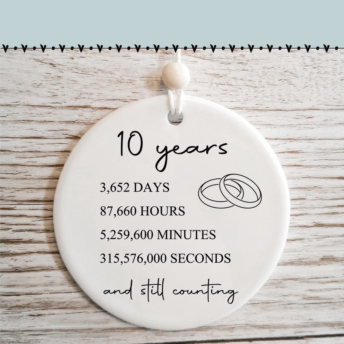 10 Year Anniversary Gifts for Her or Him 10th Wedding Anniversary