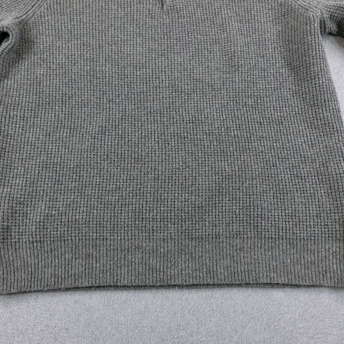J CREW Pullover Herren Extra Large XL grau Lammwolle Henley Waffel Strickpullover - Bild 4 von 12