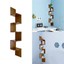5-tier wall mount corner zig zag wood shelf floating wooden rack home usa