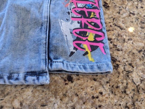 Girls Mini Fierce Tiger Mock Wrap Denim Mini Skirt Light Wash size Youth 10 - Picture 3 of 13
