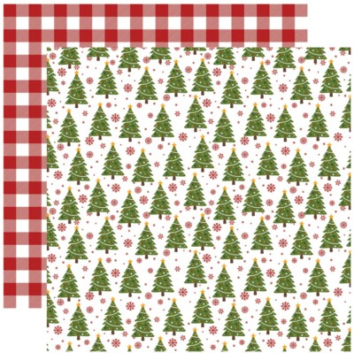 2 Sheets of Echo Park Paper CHRISTMAS MAGIC 12x12 Cardstock - Tree Trimmings