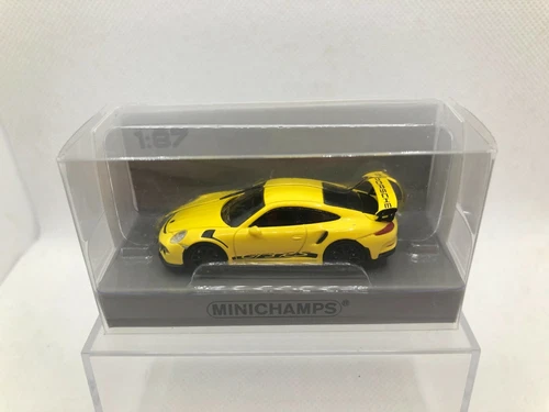 MINICHAMPS 1:87 PORSCHE 911 GT3RS 2015 YELLOW & BLACK LETTERS