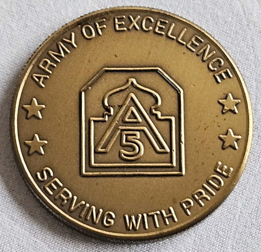 VTG COIN FIFTH UNITED STATES ARMY EXCELLENCE TEAM OF WINNERS SERVING W/ PRIDE