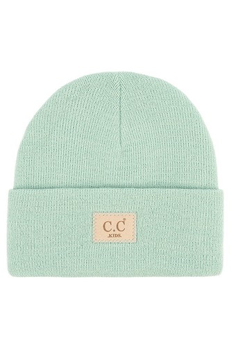 C.C Exclusive Kids Children's Classic Ribbed Beanie With C.C Suede Patch - Picture 7 of 12