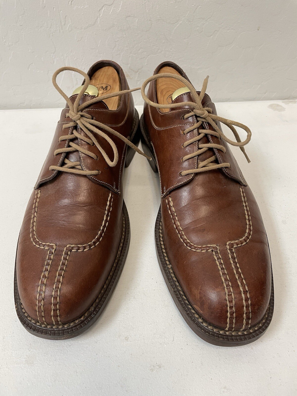 SAOLA COLE HAAN Derby in pelle grossa con punto a contrasto e punta divisa marrone taglia 9 1 2 D