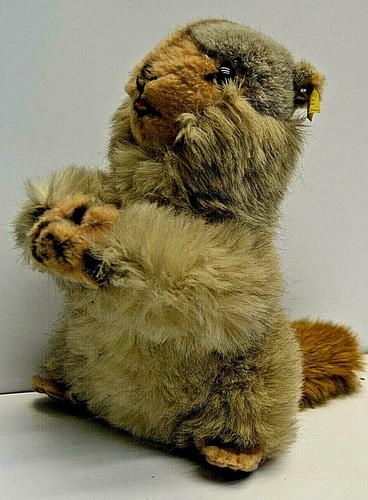 RARE peluche ancienne d'un castor en PAILLE vintage Teddy
