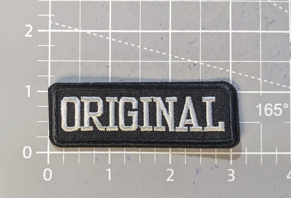 Original Patch Biker Punk Goth Gangster Embroidered Iron On Rectangular 1.25x3" - Image 2 of 3