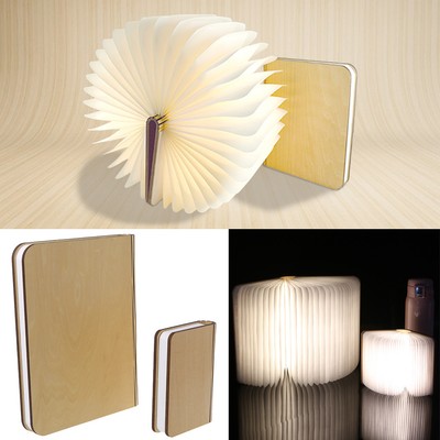 Foldable Wooden Book Shape Led Desk Lamp Nightlight Booklight Usb
