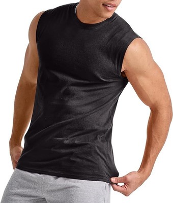 Hanes Men's Muscle Tank Essentials Sleeveless Tee Shirt Workout Gym 100 ...