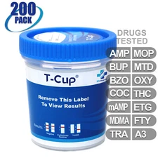NEW Mintegrity Drug Test 13-Panel T-Cup Home Kit 200-Pack #MI-TDOA-7135A3EFT