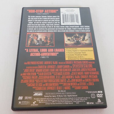 Judge Dredd 1995 DVD Sylvester Stallone Diane Lane Rob Schneider