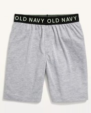 Old Navy Boys Size Medium 8 Exposed Elastic Gray Pajama Shorts   NWT