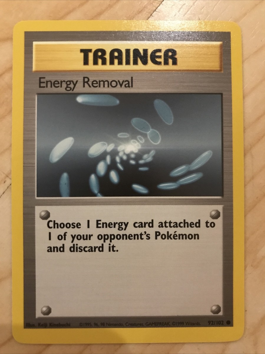 energy removal pokemon card Vintage Common - Energy Removal Base Set 2 Non-holo Pokemon Card 119/130 -  NM