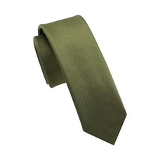 Mens Solid Color Tie,Slim&Formal Necktie With Multiple 2.36'' Width Olive Green