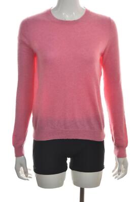 Uniqlo Womens Sweater Size M Pink Solid Crew Neck Long Sleeve