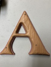 Vintage 7" Decorative Letter "A" Gerber Industries Wood Grain