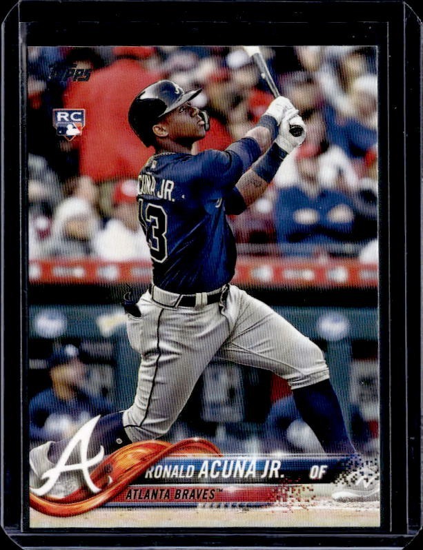 2018 Topps Update Series - Ronald Acuna Jr. #US250 At-Bat Blue Jersey (RC)