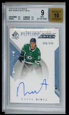 2018-19 Upper Deck SP Authentic Future Watch Auto Beckett 9 Roope Hintz Rookie