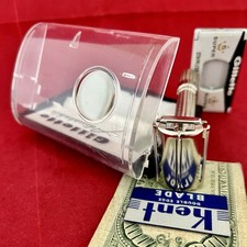 Vintage 1960 GILLETTE 195 Adjustable Fat Boy Razor Case NOS Blade $.99 START NR!