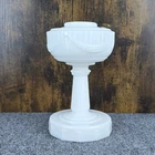 Vintage Aladdin Lincoln Drape Milk Glass Oil Lamp Base 10” White Kerosene