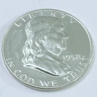 1958 PROOF FRANKLIN HALF DOLLAR 90% SILVER MINT STATE DETAILS #7485