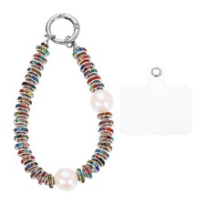 Beaded Phone Wrist Strap, Phone Lanyard with Tether Tab, Multicolor