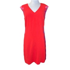 Trina Turk Red Sleeveless Sheath Dress Pink Side Detail Classic/Cocktail Party 2